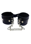 Rouge Plain Leather Adjustable Ankle Cuffs - Black