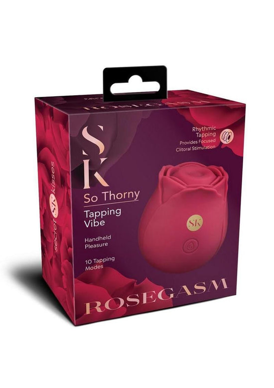 Secret Kisses Rosegasm So Thorny Rechargeable Silicone Vibrator - Red