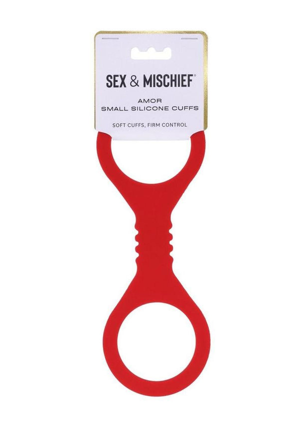 Sex and Mischief Amor Silicone Cuffs - Red - Small