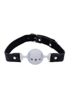 Sex and Mischief Lace Silicone Breathable Ball Gag - Black/Silver