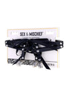 Sex and Mischief Laced Up Garters - Black