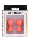 Sex and Mischief Peaches 'N Creame Silicone Nipple Suckers - Orange