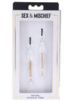 Sex and Mischief Pearl Nipple Ties - Gold/White