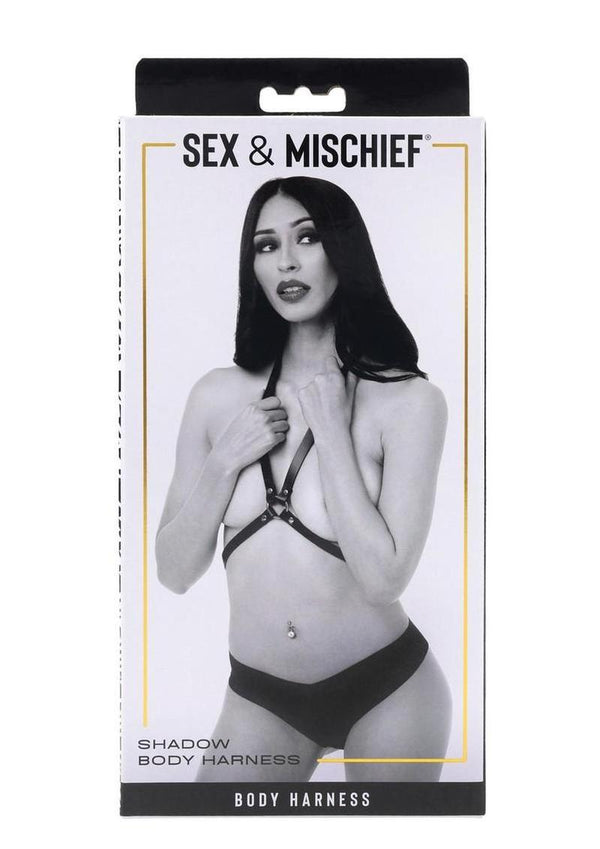 Sex and Mischief Shadow Body Harness - Black/Silver
