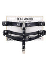 Sex and Mischief Shadow Garters - Black/Silver