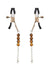 Sincerely Amber Beaded Nipple Clamps - Animal Print/Gold