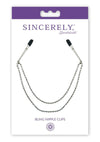 Sincerely Bling Nipple Clips - Black/Metal/Silver - 20in