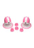 Size Matters 10x Rotating Silicone Nipple Suckers with 4 Attachments - Pink/White