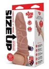 Size Up Silicone Vibrating Realistic Penis Extender with Ball Loop - Caramel - 1in