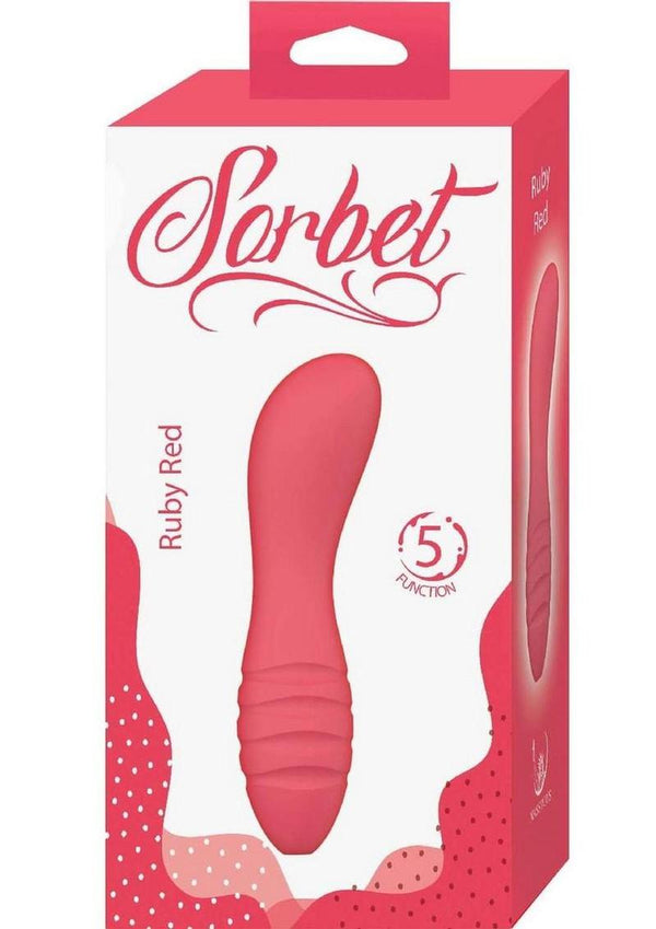 Sorbet Ruby Red Rechargeable Silicone Bullet Vibrator - Red