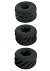 Super Stretchy Stroker Silicone Cock Rings - Black - 3 Piece