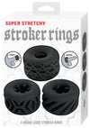 Super Stretchy Stroker Silicone Cock Rings - Black - 3 Piece