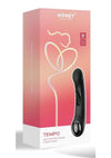 Tempo Pressure Sensing App Controlled Kinky Finger Tapping Rechargeable Silicone G-Spot Vibrator - Black