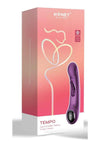 Tempo Pressure Sensing App Controlled Kinky Finger Tapping Rechargeable Silicone G-Spot Vibrator - Black/Purple
