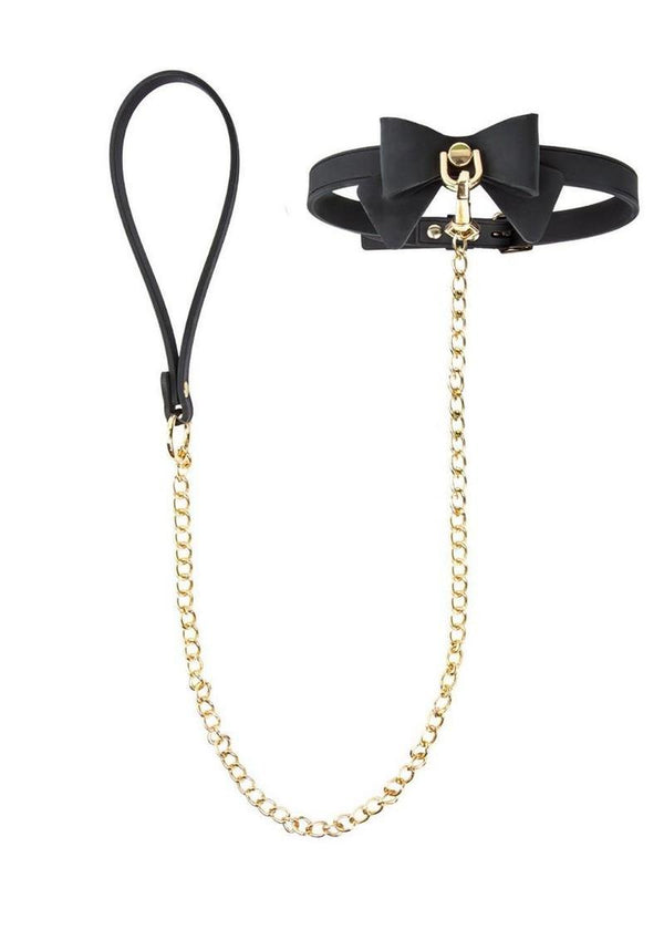 Temptasia Ardor Collar and Leash with Bow - Black