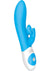 The Kissing Rabbit Rechargeable Silicone Vibrator with Clitoral Suction - Blue