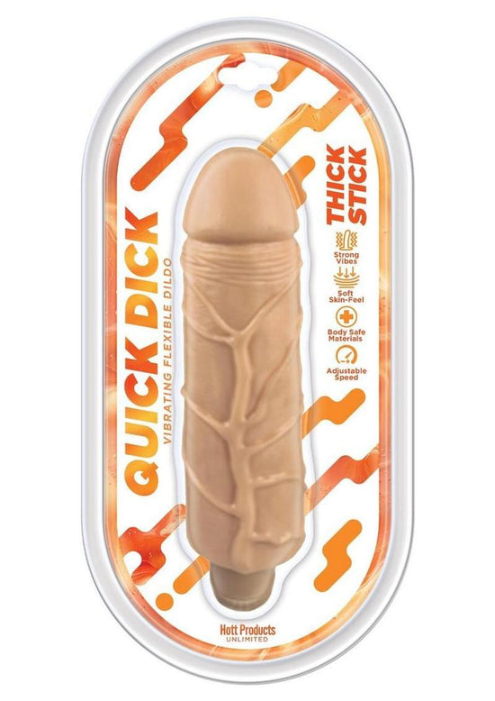 Thick Stick Quick Dick Vibrating Flex Dildo - Vanilla - 5in