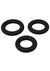 Titanmen Silicone Cushioned Cock Ring - Black - 3 Piece/Set