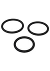 Titanmen Slim Silicone Cock Ring - Black - 3 Piece/Set