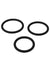 Titanmen Slim Silicone Cock Ring - Black - 3 Piece/Set