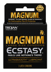 Trojan Magnum Ecstasy Ultra Smooth Lubricated Latex Condoms - 3-Pack