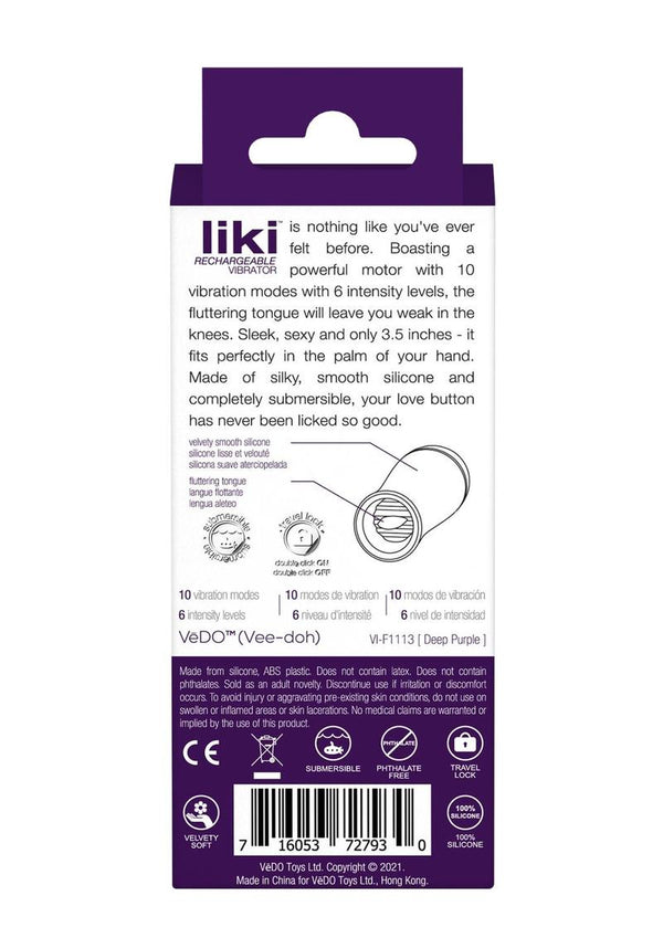 Vedo Liki Rechargeable Silicone Flicker Clitoral Vibrator
