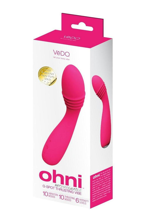 Vedo Ohni Rechargeable Silicone G-Spot Thrusting Vibrator - Pink