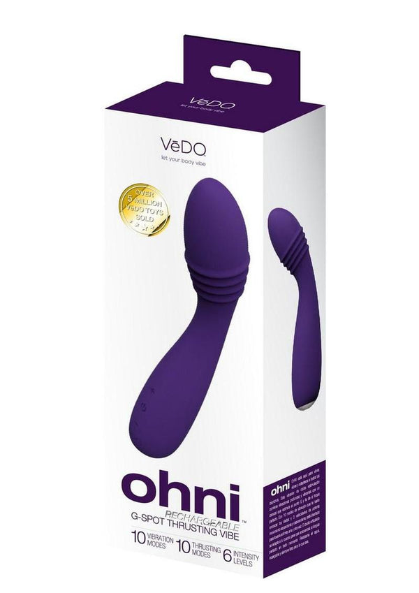 Vedo Ohni Rechargeable Silicone G-Spot Thrusting Vibrator - Purple