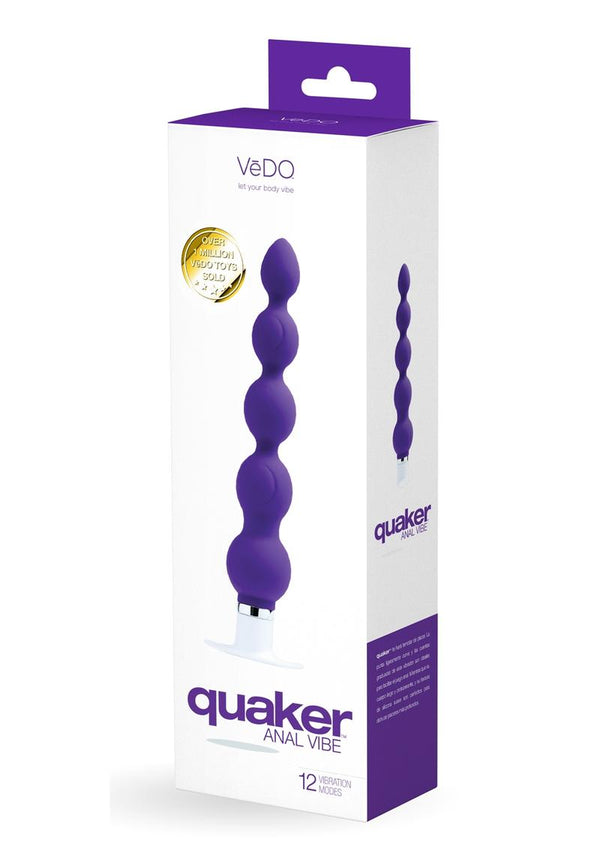 Vedo Quaker Silicone Anal Beads - Into You - Blue/Indigo