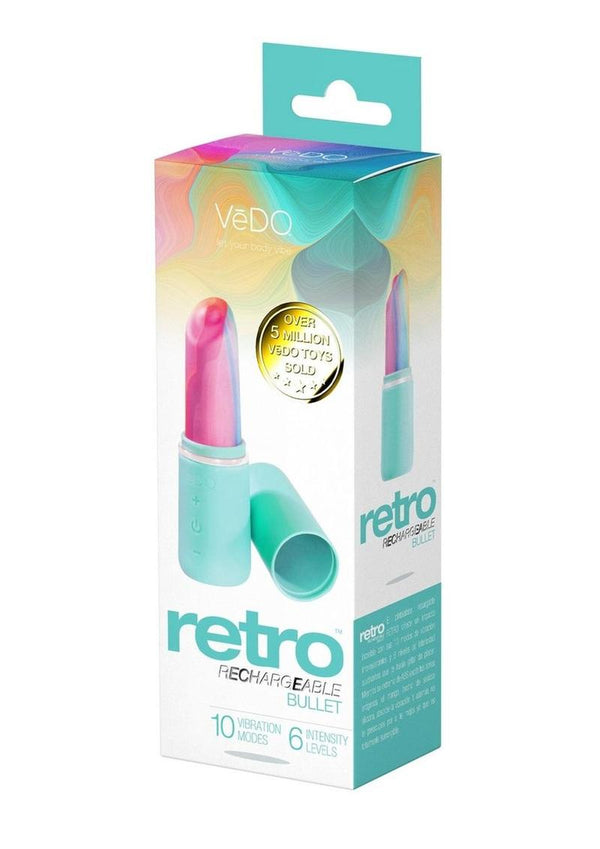 Vedo Retro Silicone Rechargeable Bullet - Blue/Turquoise