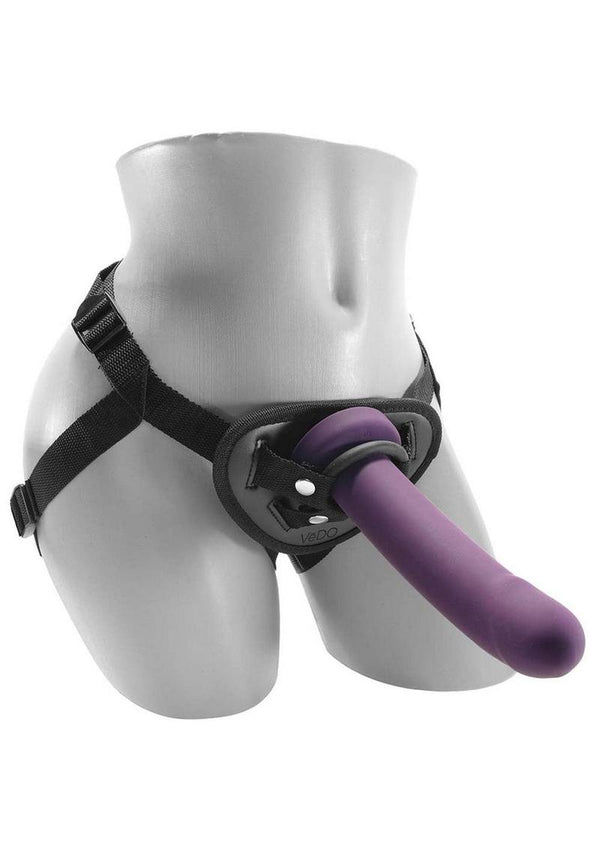 Vedo Strapped Silicone Rechargeable Vibrating Strap-On with Remote Control