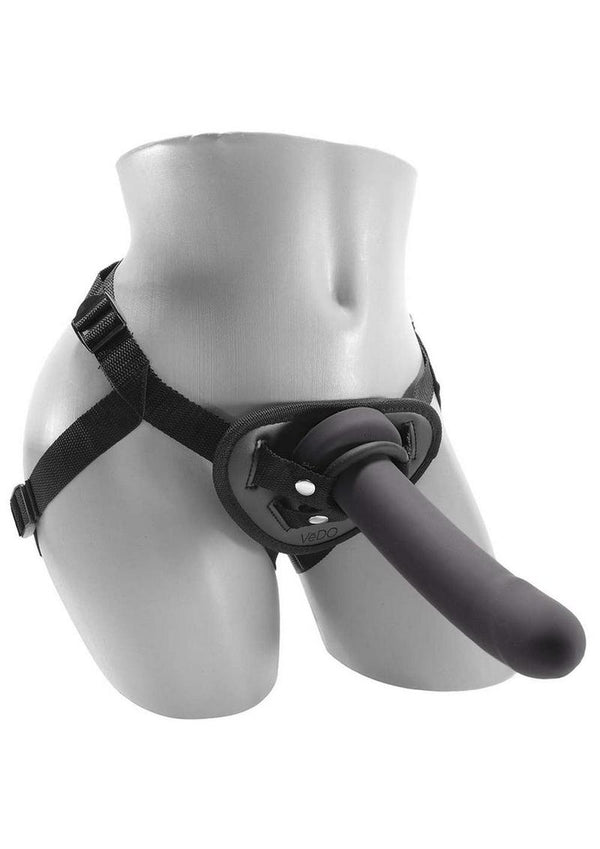 Vedo Strapped Silicone Rechargeable Vibrating Strap-On with Remote Control - Just