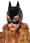 Vinyl Cat Woman Mask - Black - One Size