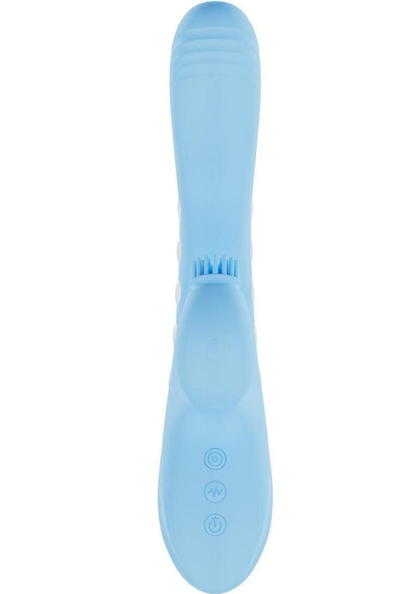 Vive Andria Led Rechargeable Silicone Dual Motor G-Spot Vibrating and Tap Clit Stimulator