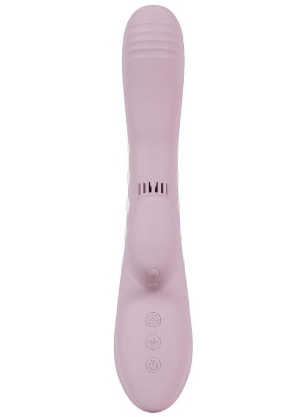Vive Andria Led Rechargeable Silicone Dual Motor G-Spot Vibrating and Tap Clit Stimulator