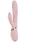 Vive Fronda Rechargeable Silicone Triple Motor G-Spot Vibrating and Tapping Leaf Clit Stimulator - Pink