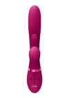 Vive Kura Rechargeable Silicone Triple Motor Thrusting G-Spot with Flapper and Air Wave Clit Stimulation Vibrator