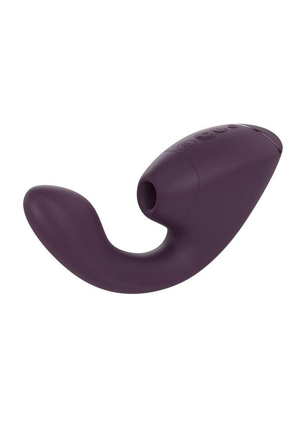 Womanizer Next Duo Rechargeable Silicone Dual G-Spot and Clitoral Stimulator - Dark - Purple