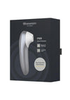 Womanizer Pleasure Air Pro Rechargeable Silicone Air Pulse Clitoral Vibrator - Grey/Silver