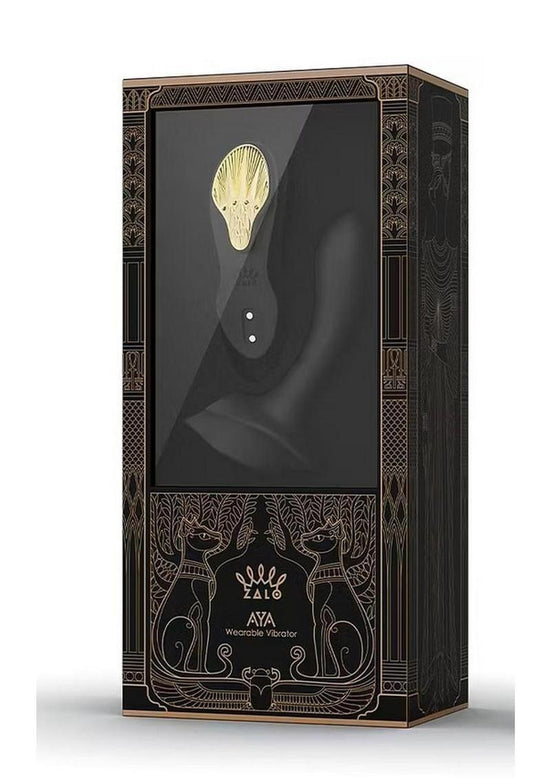 Zalo Aya Rechargeable Silicone Wearable Vibrator - Black/Gold