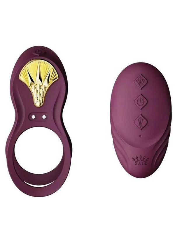 Zalo Bayek Rechargeable Silicone App Compatible Vibrating Couples Ring